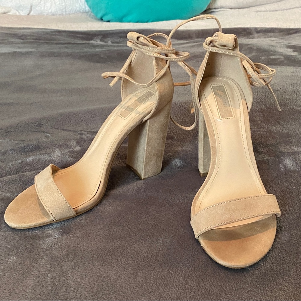 Nude Lace Up Heels